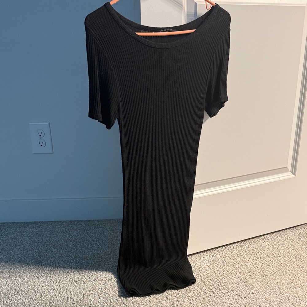 Brandy Melville Black Ribbed Dress